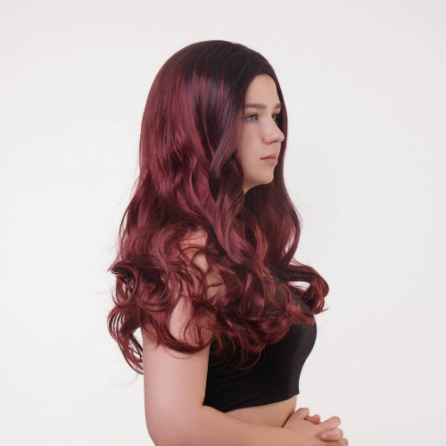 Fetish Hair | Парик длинный волнистый Fetish Hair балаяж бордо, 65 см. Цена 695 грн