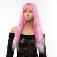 Парик длинный волнистый с челкой Fetish Hair розовый, 60 см Парик длинный волнистый с челкой Fetish Hair розовый, 60 см