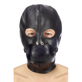 Fetish Tentation | Капюшон с кляпом для БДСМ Fetish Tentation BDSM hood in leatherette with removable gag. Цена: 1 249 грн