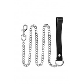 Fetish Tentation | Поводок Fetish Tentation Premium Metal leash with cowhide leather wrist 115 см. Ціна: 649 грн