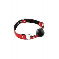 Fetish Tentation | Кляп Fetish Tentation Premium Leather gag with silicone ball Red. Цена 1 019 грн