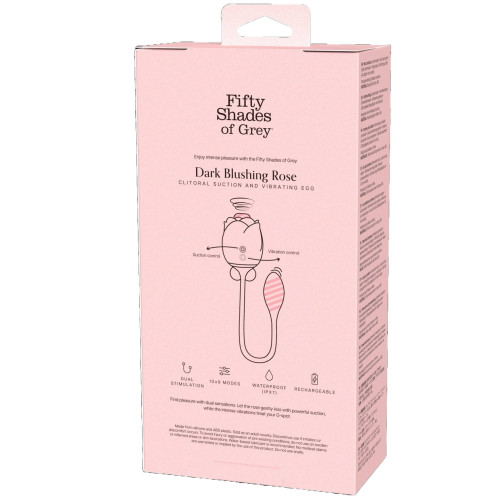Fifty Shades of Grey | Стимулятор клитора с эффектом всасывания и вибрирующим яйцом Fifty Shades of Grey в виде розы,черный. Цена 2 881 грн. Фото: 2