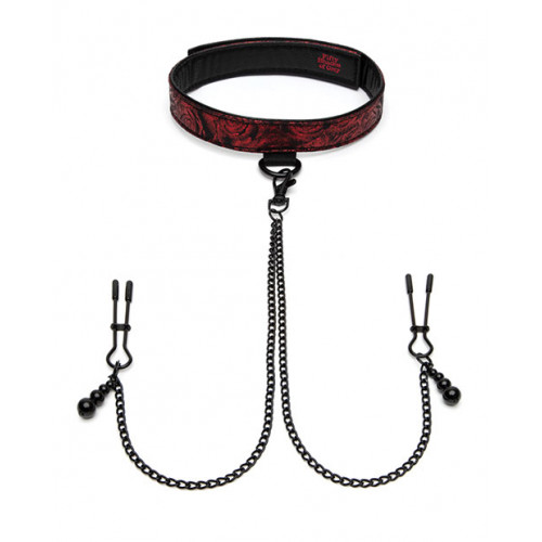 Fifty Shades of Grey | Ошейник с зажимами на соски Sweet Anticipation Fifty Shades of Grey Collar Nipp. Цена 1 299 грн