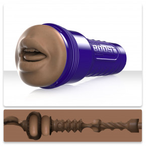 Fleshlight | Мастурбатор-ротик Fleshlight Boost Blow Medium Dark Flesh, плавающие кольца Turbo Tech. Цена: 3 093 грн