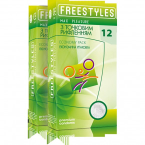 FREESTYLES | Презервативы с точками 0.06 мм 12шт, FREESTYLES со смазкой. Цена: 190 грн