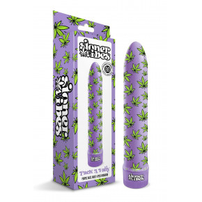 Global Novelties | Вибратор нереалистичный с принтом Stoner Vibes Global Novelties, фиолетовый, 20.3 х 3.8 см. Цена: 1 395 грн