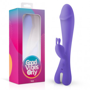 Good Vibes Only | Вибратор-кролик Trix Good Vibes Only, силиконовый, фиолетовый, 22.5х4 см. Цена: 3 050 грн