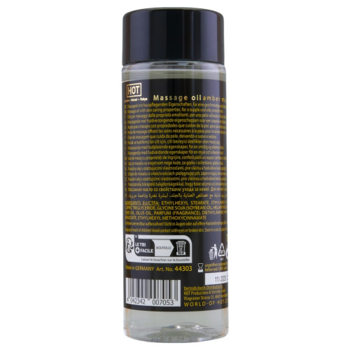 HOT | Массажное масло HOT Massage Oil Amber Musk с ароматом янтарного мускуса, 100 мл. Цена 650 грн. Фото: 1