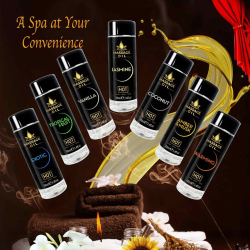 HOT | Массажное масло HOT Massage Oil Amber Musk с ароматом янтарного мускуса, 100 мл. Цена 650 грн. Фото: 3