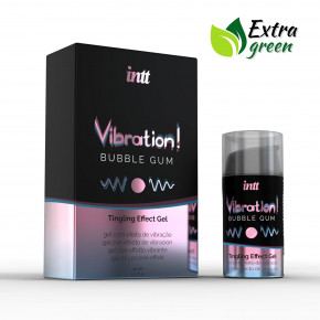 Intt | Рідкий Вібратор Intt Vibration Bubble Gum (15 Мл Extra Green, Дуже Смачний, Діє До 30 Хвилин. Ціна: 719 грн