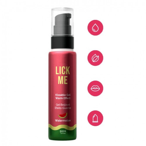 Intt | Съедобный гель со вкусом арбуза Intt Lick Me Watermelon и согревающим эффектом, 50 мл. Ціна 510 грн. Фото: 1