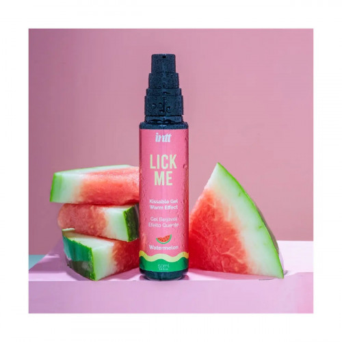 Intt | Съедобный гель со вкусом арбуза Intt Lick Me Watermelon и согревающим эффектом, 50 мл. Ціна 510 грн. Фото: 2