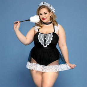 JSY | Эротический костюм горничной JSY P91103 Plus Size. Цена: 1 479 грн