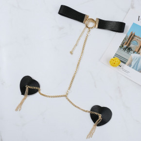 JSY | Пестис-сердечки с кисточками и чокером JSY Nipple Sticker RT236114 Black. Цена: 619 грн