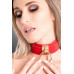 Kinky Diva | Эротический красный ошейник для игр БДСМ Kinky Diva с золотистым кольцом. Цена 1 599 грн. Фото: 3