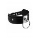 Kinky Diva | Ошейник широкий черный Kinky Diva Collar Me с серебристым кольцом. Цена 1 599 грн. Фото: 1