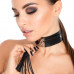 Kinky Diva | Ошейник широкий с подвеской-кисточкой Kinky Diva Collar Me!, черно-серебристый. Цена 1 950 грн. Фото: 1