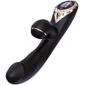 KissToy | Вакуумный вибратор-кролик с подогревом KisToy A-King Pro Black, с LED-экраном. Цена: 2 839 грн