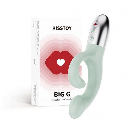 KissToy | Вибратор-кролик для точки G KISTOY Big G Green, изогнутый отросток, автоматический подогрев. Цена 2 659 грн. Фото: 2