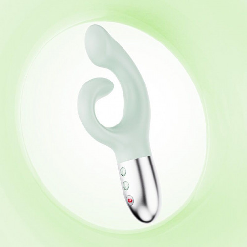 KissToy | Вибратор-кролик для точки G KISTOY Big G Green, изогнутый отросток, автоматический подогрев. Цена 2 659 грн. Фото: 4