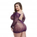 Lapdance Lingerie | Кружевное мини-платье с длинными рукавами Lapdance Lingerie фиолетовое, Size Plus. Цена 1 250 грн. Фото: 1