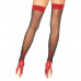 Leg Avenue | Панчохи One Size Scarlet Thigh High Stockings від Leg Avenue, червоно-чорні. Ціна 750 грн. Фото: 1