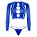 Leg Avenue | Комплект Leg Avenue Long sleeve crop top & string Royal Blue One Size. Ціна 1180 грн. Фото: 2
