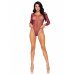 Leg Avenue | Боди Leg Avenue Crystalized fishnet bodysuit Burgundy One Size. Цена 1 579 грн. Фото: 4