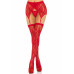 Leg Avenue | Чулки Leg Avenue Leg Avenue Lace thigh highs & garterbelt Red One Size. Цена 1 029 грн. Фото: 4