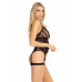 Leg Avenue | Комплект Leg Avenue Lace cami garter and g-string Black One Size. Ціна 1002 грн. Фото: 2