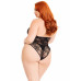 Leg Avenue | Боди Leg Avenue Floral lace deep-V teddy Black 1X/2X. Цена 1 180 грн. Фото: 1