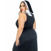 Leg Avenue | Костюм монашки-грешницы Leg Avenue Sultry Sinner 1X-2X, платье, головной убор, воротник. Цена 3 203 грн. Фото: 3