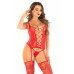 Leg Avenue | Комплект Leg Avenue Cami Garter with Stockings and String One Size, Red. Ціна 1529 грн. Фото: 1