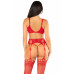 Leg Avenue | Комплект Leg Avenue Bra Top, String and Garter Belt Stockings One Size, Red. Цена 1 469 грн. Фото: 3