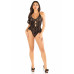 Leg Avenue | Боди Leg Avenue Lace Floral Lace Halter Teddy with Flutter Accent One Size, Black. Ціна 1529 грн. Фото: 4
