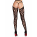 Leg Avenue | Колготки Leg Avenue Rose Lace Crotchless Tights with Open One Size Black. Цена 789 грн. Фото: 1