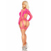 Leg Avenue | Бодистокинг Leg Avenue Fishnet Garter Harness and Teddy One Size Neon Pink. Цена 1 369 грн. Фото: 5