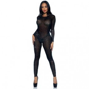 Leg Avenue | Комбинезон сексуальный Leg Avenue Sheer Rhinestone, S, со стразами, черный. Ціна: 3544 грн