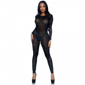 Leg Avenue | Комбинезон сексуальный Leg Avenue Sheer Rhinestone, XS, со стразами, черный. Ціна: 3544 грн