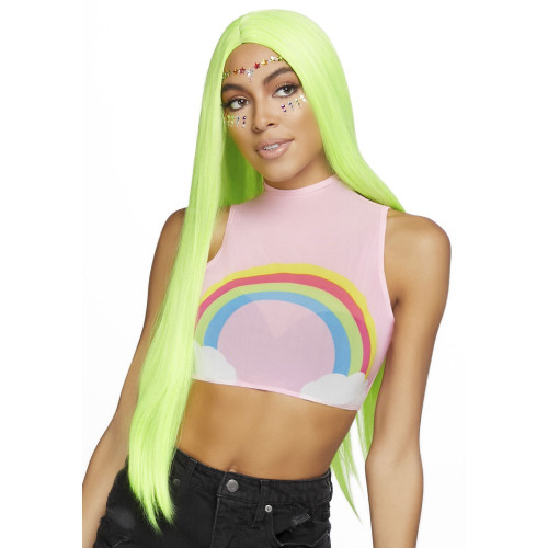 Leg Avenue | Перука прямий довгий Leg Avenue, салатовий, світиться в ультрафіолеті, 84 см, Розмір O / S. Ціна 1899 грн