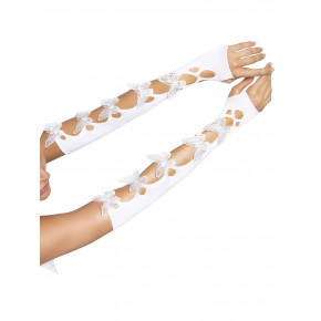 Leg Avenue | Перчатки белые с бабочками Leg Avenue. Цена: 950 грн