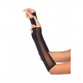 Leg Avenue | Перчатки без пальцев со шнуровкой Leg Avenue Faux Lace Up Fingerless Gloves O/S. Цена: 390 грн