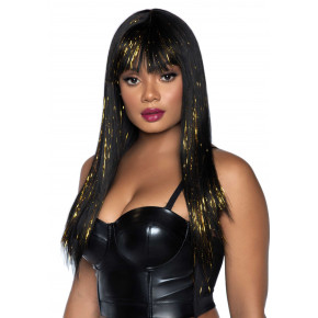 Leg Avenue | Leg Avenue Long bang wig with tinsel Black/Gold. Ціна: 1741 грн