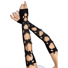 Leg Avenue | Leg Avenue Butterfly applique arm warmers Black. Цена: 891 грн