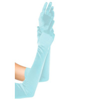 Leg Avenue | Длинные перчатки Leg Avenue Extra Long Satin Gloves light blue. Цена 891 грн