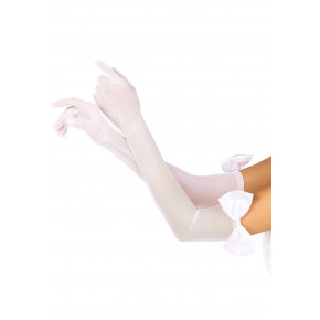 Leg Avenue | Длинные перчатки Leg Avenue Opera length bow top gloves White. Цена: 721 грн