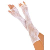 Leg Avenue | Митенки Leg Avenue Lace Opera Length Fingerless Gloves White. Цена 579 грн