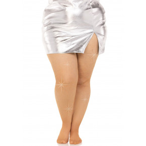Leg Avenue | Колготки Leg Avenue Rhinestone micro net tights Plus size Caramel, мелкая сетка, стразы. Цена: 989 грн