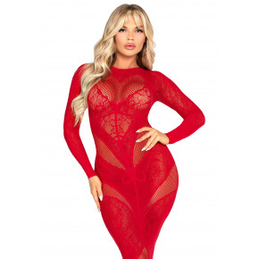 Leg Avenue | Платье Leg Avenue Lace and Net Bodycon Gown One Size, Red. Цена: 2 124 грн
