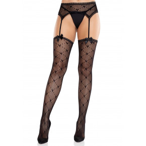 Колготки-чулки Leg Avenue Heart Garterbelt Stockings One Size Black
